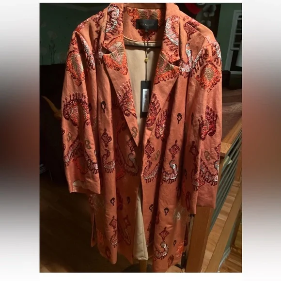 Kobi Halperin Paige Linen-Blend Topper XXL MSRP $798 New - Picture 3 of 10